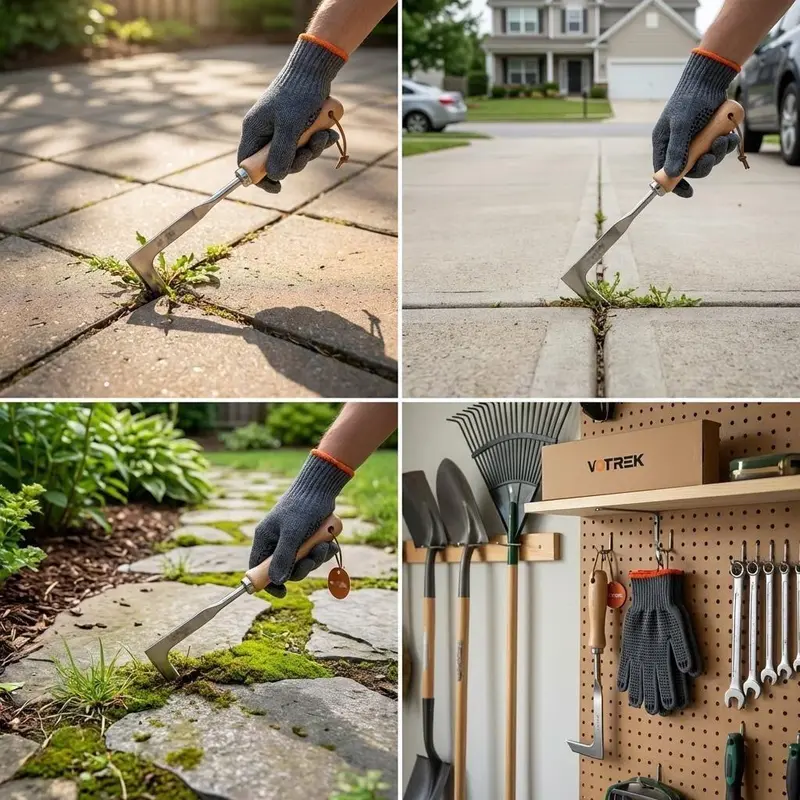 🌱🔧 Crack Weeder Tool , Stainless Steel Manual Grass Puller