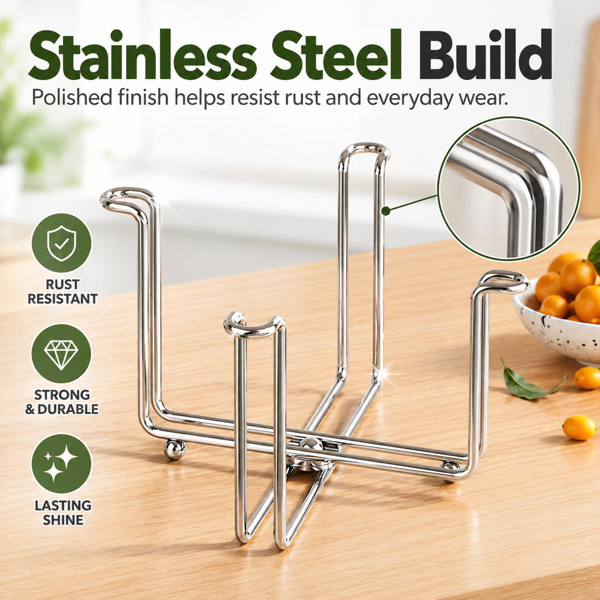 🗑️Collapsible 304 Stainless Steel Trash Bag Holder – Suitable for Sinkside, RVs, and Offices