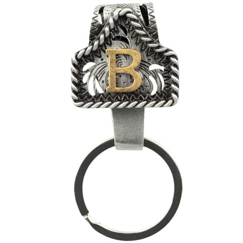 📎Handmade Cow Tag Belt Key Holder with Copper Initial