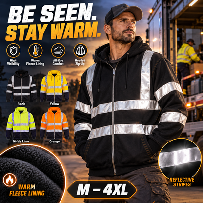 Men's Reflective Fleece-Lined Work Hoodie