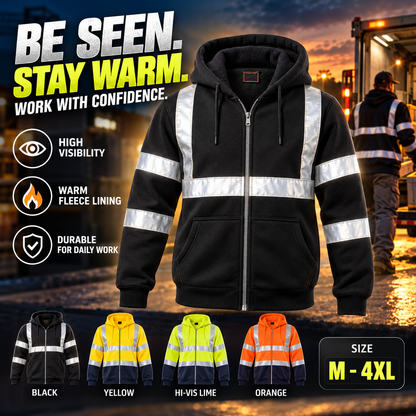 Men's Reflective Fleece-Lined Work Hoodie