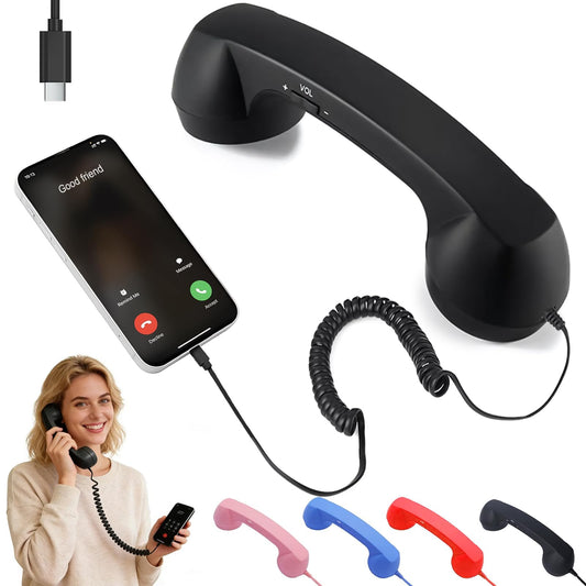 ☎️ Retro USB-C Phone Handset – Vintage Style Wired Receiver for Smartphones