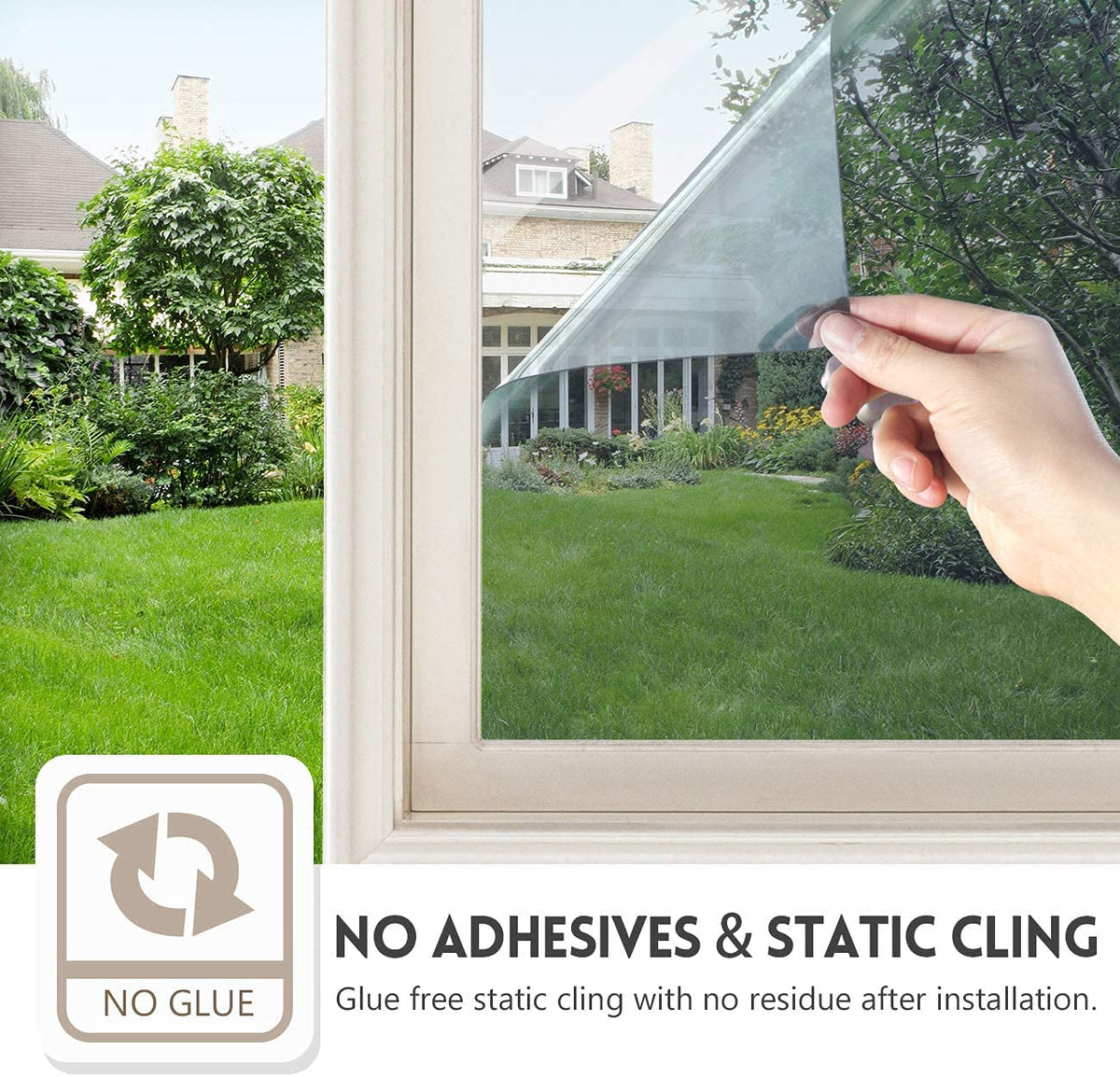 Glue free static cling window film