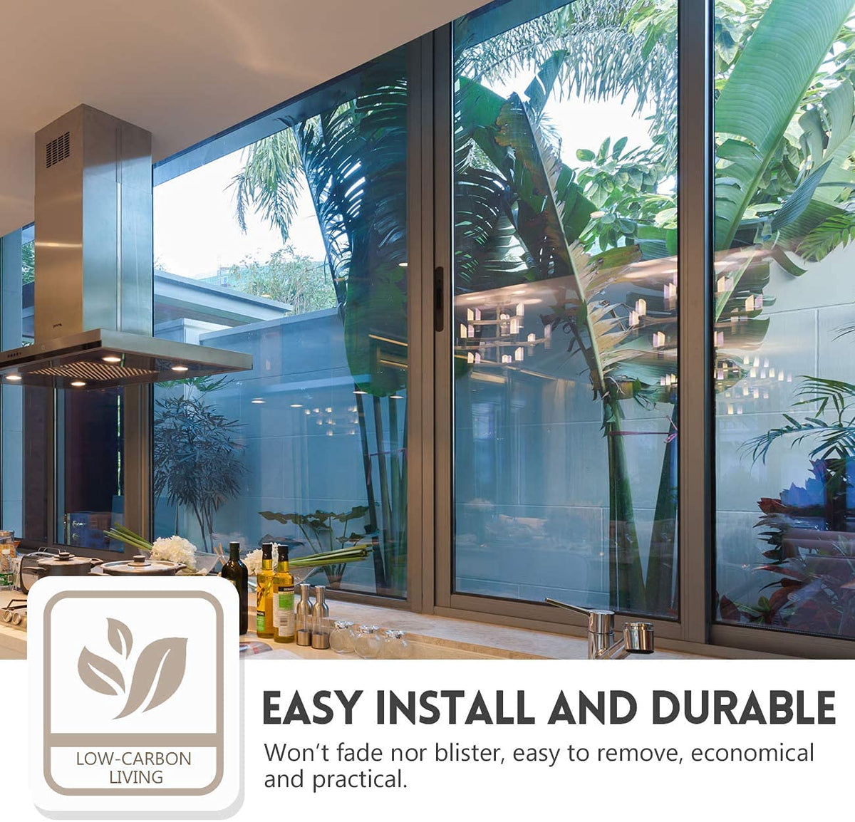 Easy install removable reflective window film