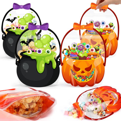 🎃 Halloween Goodie Bags with Handles | Clear Candy & Treat Bags 👻🍬