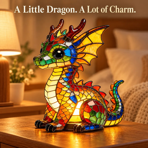 ✨LED Lucky Dragon Night Light, USB Plug Resin Decorative Lamp