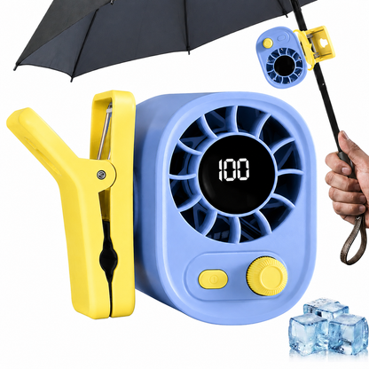❄️ Semiconductor Cooling Car Clip On Fan - 360° Rotation, 100 Speeds Adjustable
