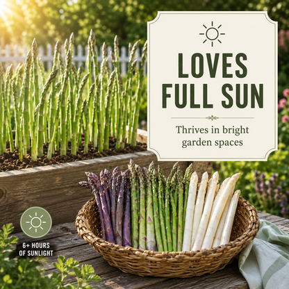 🌿Four Seasons Asparagus Mary Washington Seeds – Perennial, Tender, Nutrient