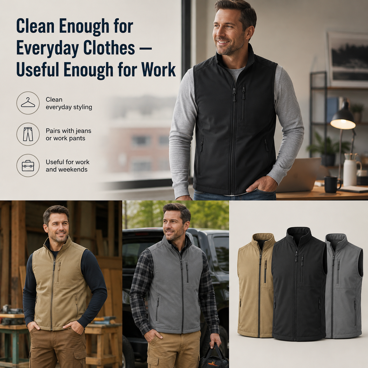 Men’s Everyday Concealment Vest –  Inner Storage