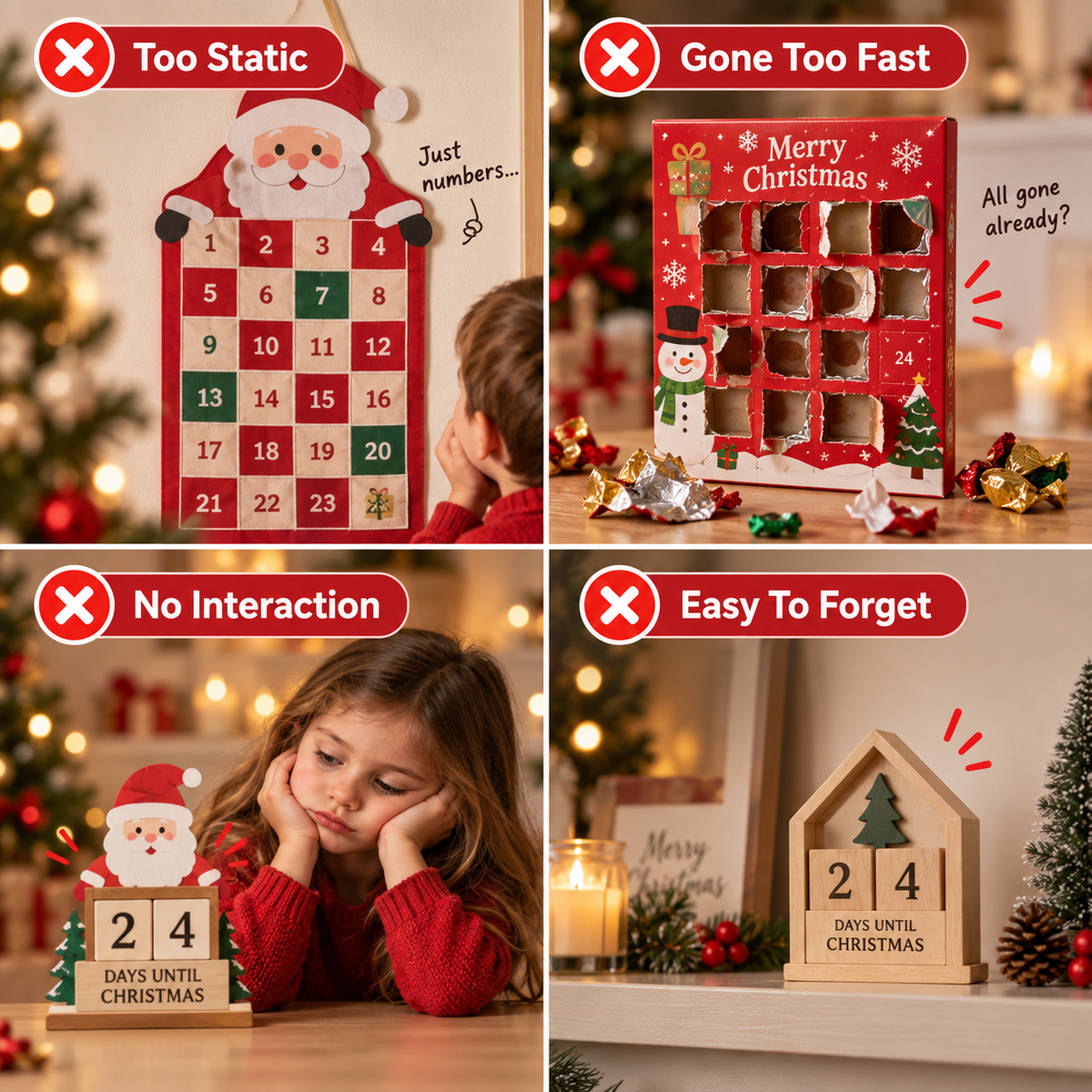 🎅 Santa Chimney Advent Calendar – 24-Day Interactive Christmas Countdown Decoration