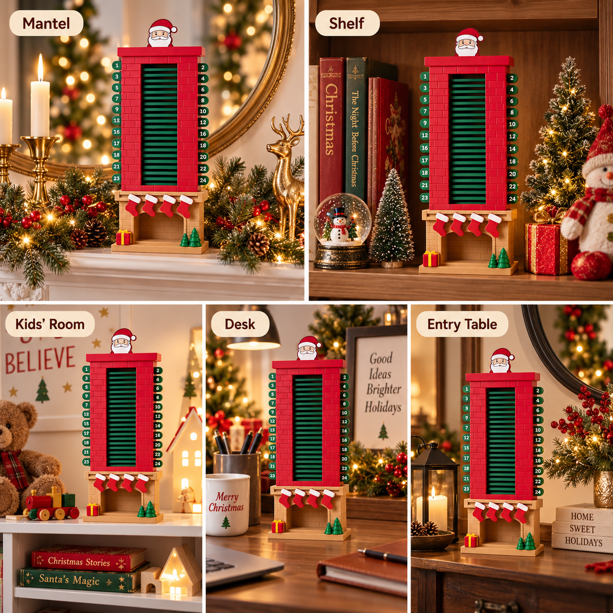 🎅 Santa Chimney Advent Calendar – 24-Day Interactive Christmas Countdown Decoration