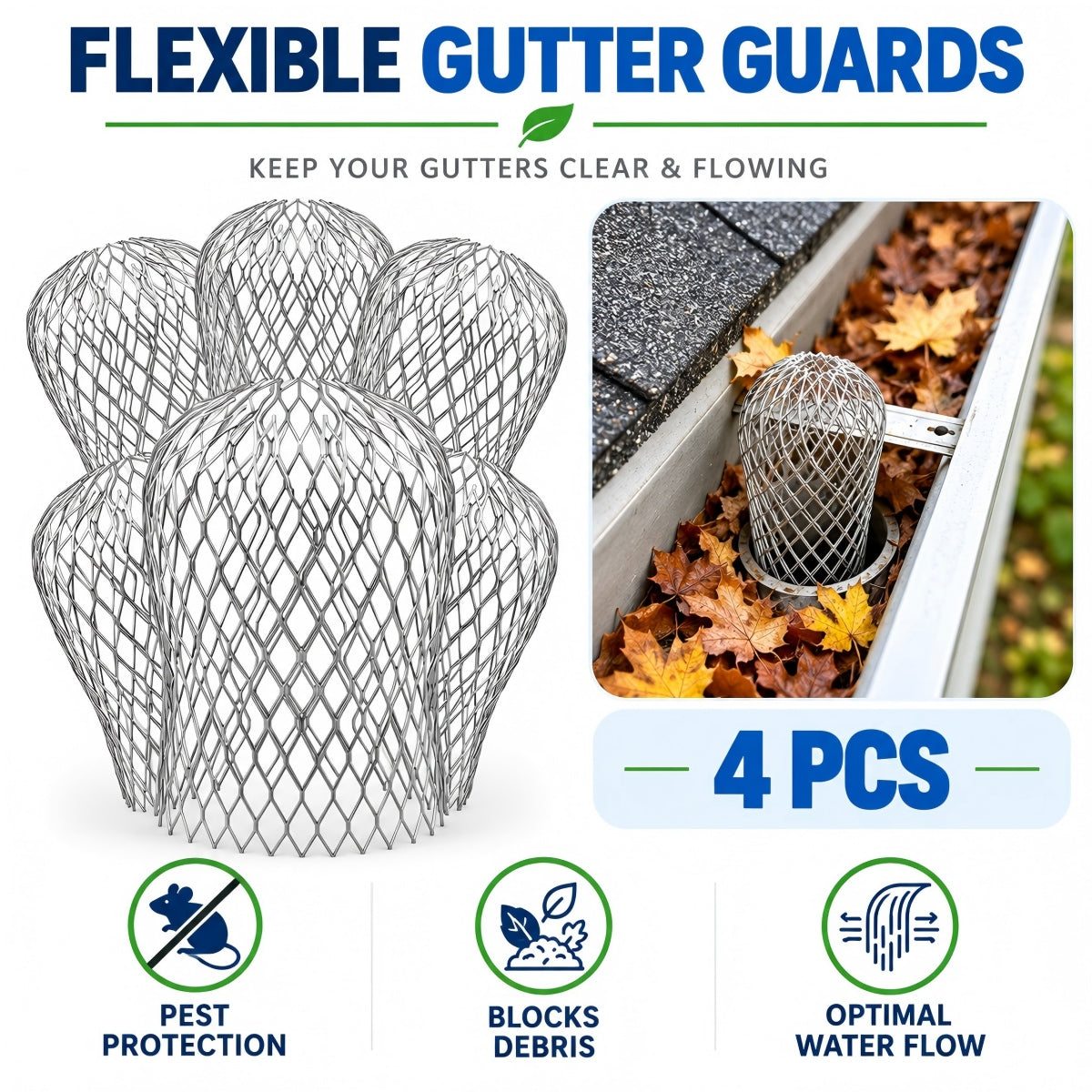 Flexible Gutter Guards 4 Pack