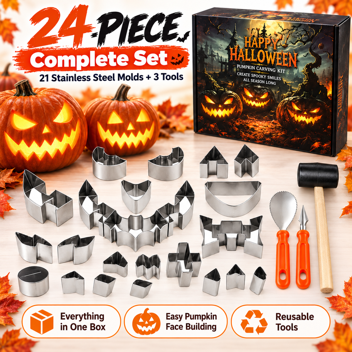 🎃Halloween Pumpkin Carving Kit – Family DIY Set