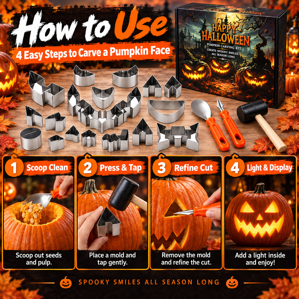 🎃Halloween Pumpkin Carving Kit – Family DIY Set