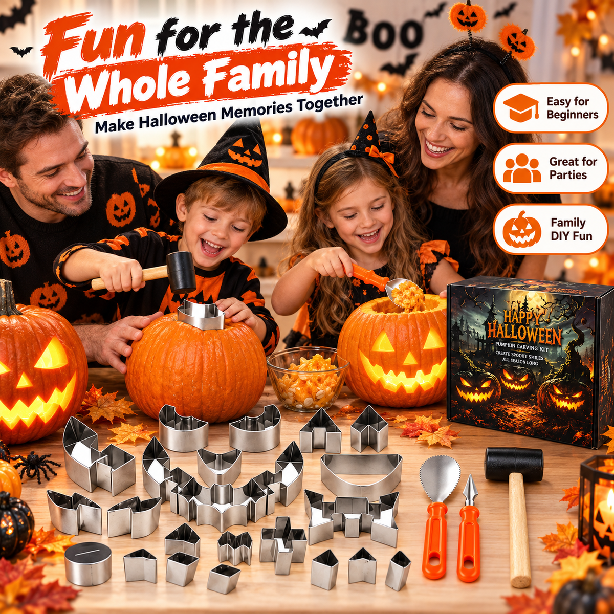 🎃Halloween Pumpkin Carving Kit – Family DIY Set