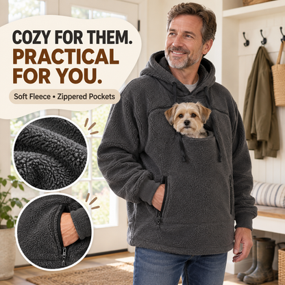 🛍️ Cozy Fleece Pet Carrier Hoodie – Keep Your Cat or Small Dog Warm, Calm & Close 🐾