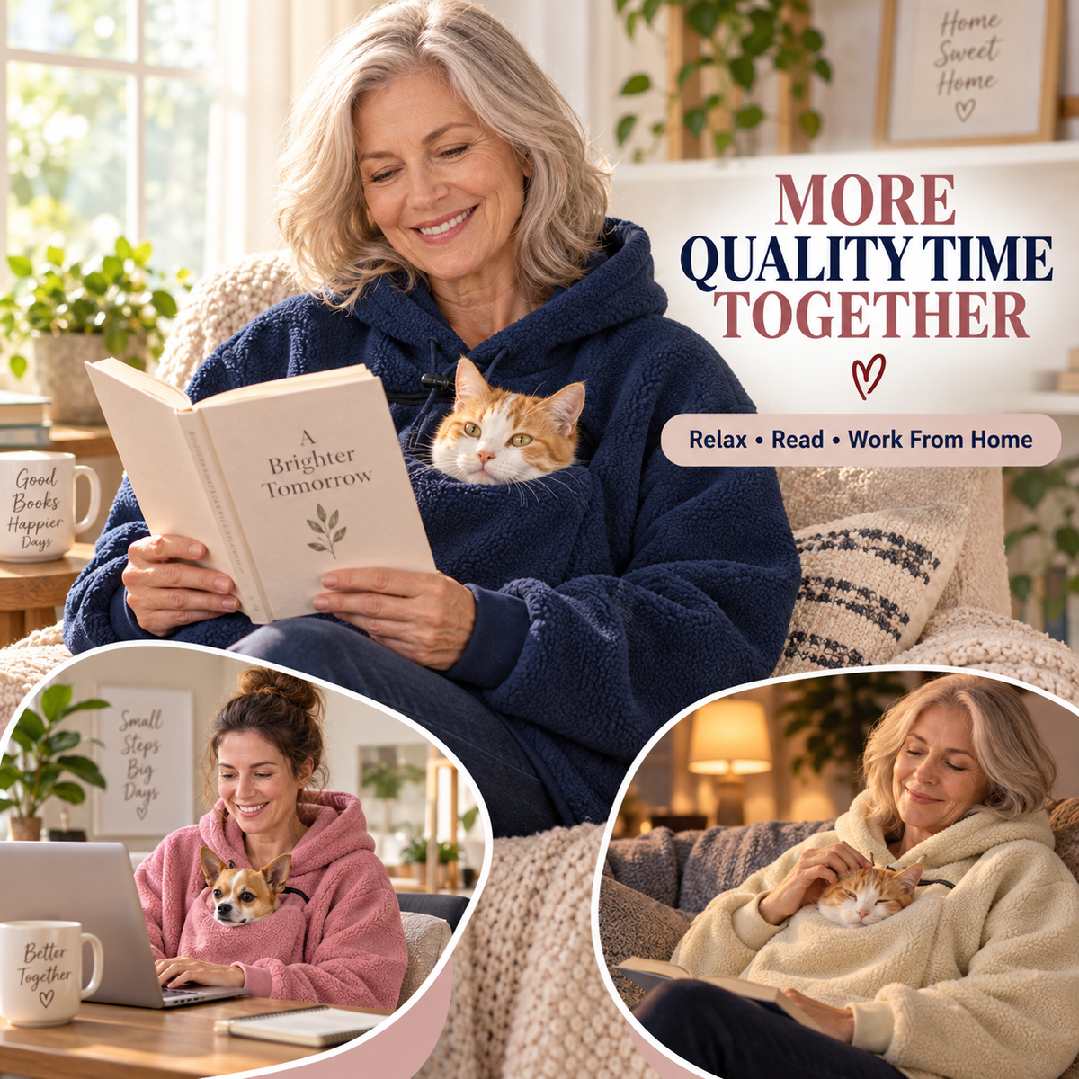 🛍️ Cozy Fleece Pet Carrier Hoodie – Keep Your Cat or Small Dog Warm, Calm & Close 🐾