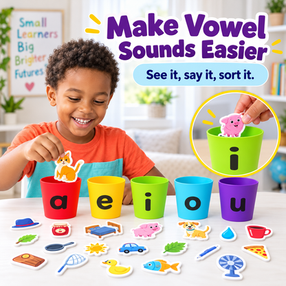 📚 Turn Vowel Sounds Into Play — 100+ Piece Phonics Sorting Toy for Kids Ages 4–7 ✨