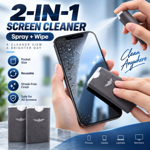 ✨2-in-1 Portable Screen Cleaner Spray & Microfiber Wipe