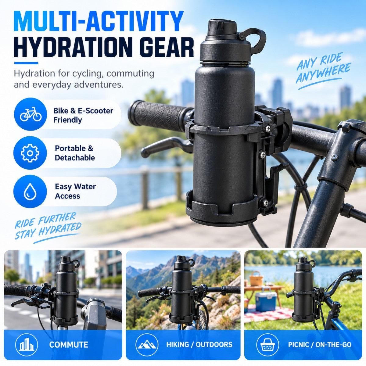 🚴 Foldable Bike Cup Holder