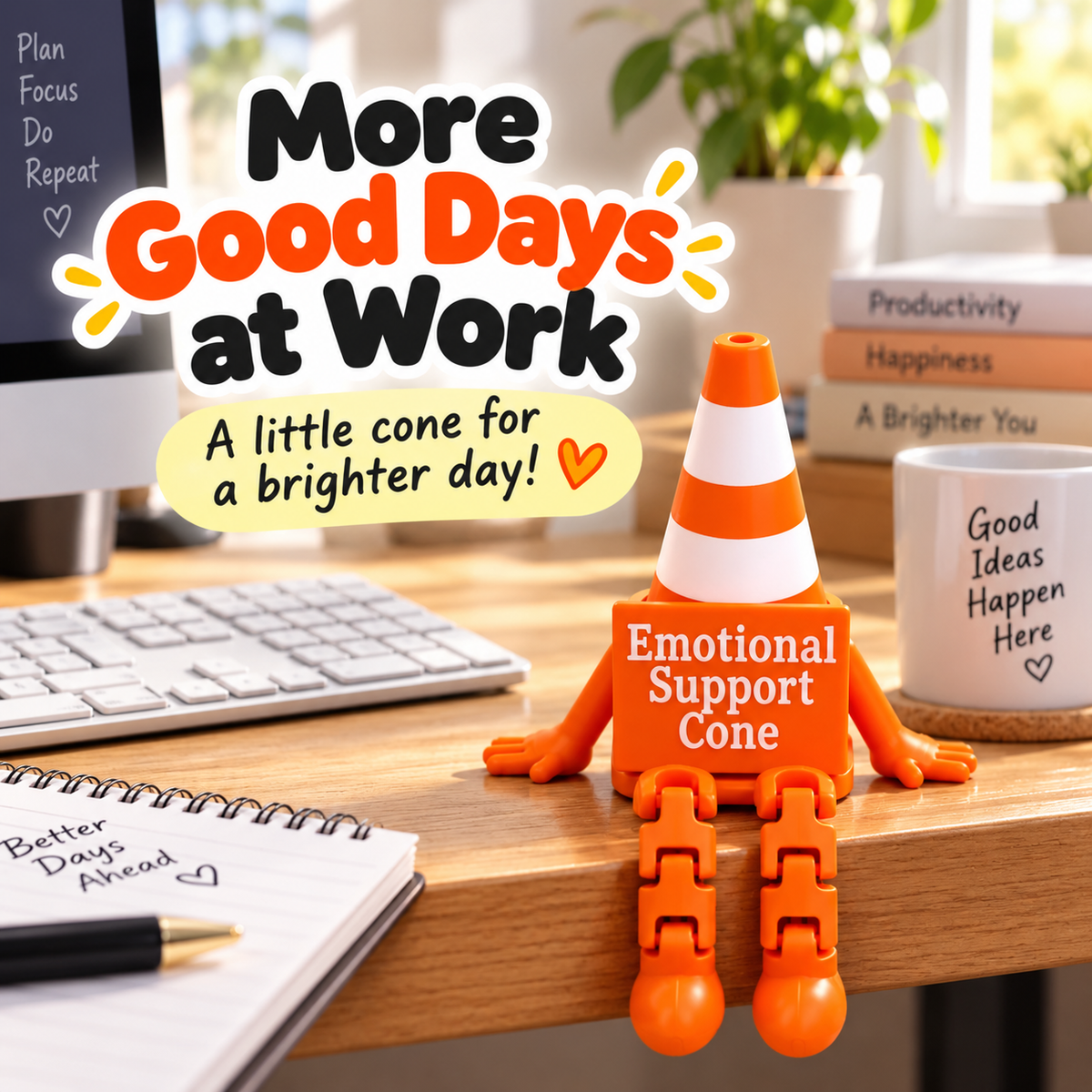 🚧Buy 2 Get 1 Free😂 Traffic Cone Desk Buddy — The Fun Little Coworker Your Desk Needs