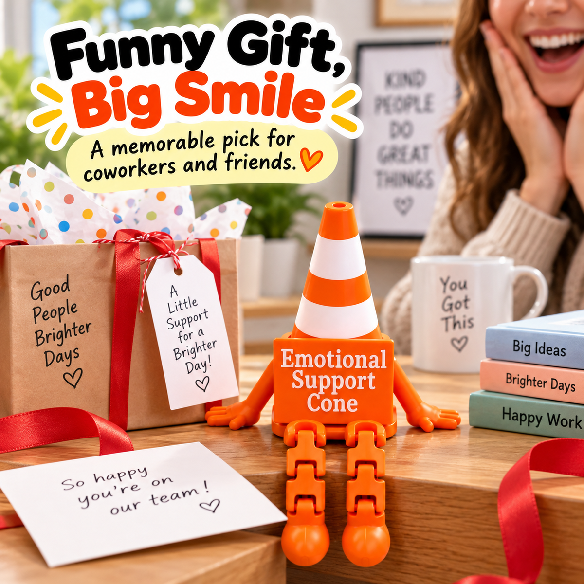 🚧Buy 2 Get 1 Free😂 Traffic Cone Desk Buddy — The Fun Little Coworker Your Desk Needs