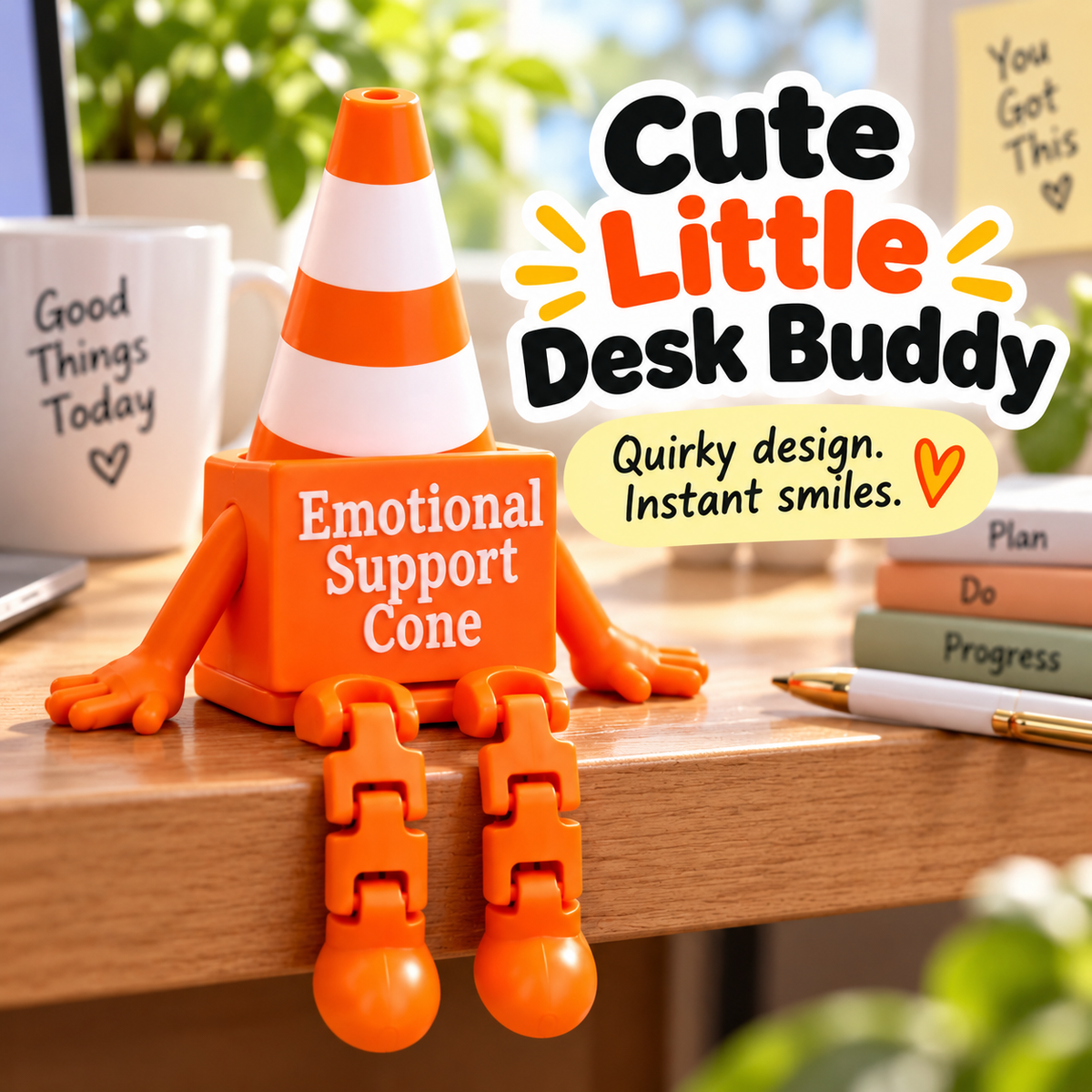 🚧Buy 2 Get 1 Free😂 Traffic Cone Desk Buddy — The Fun Little Coworker Your Desk Needs