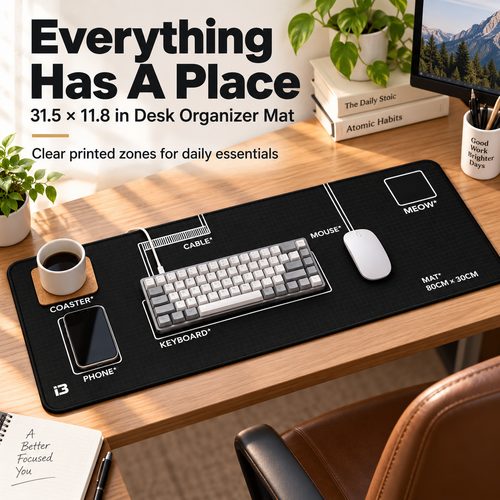 🖥️✨ 31.5″ Extended Desk Organization Mat — Everything in Its Place, More Room to Focus