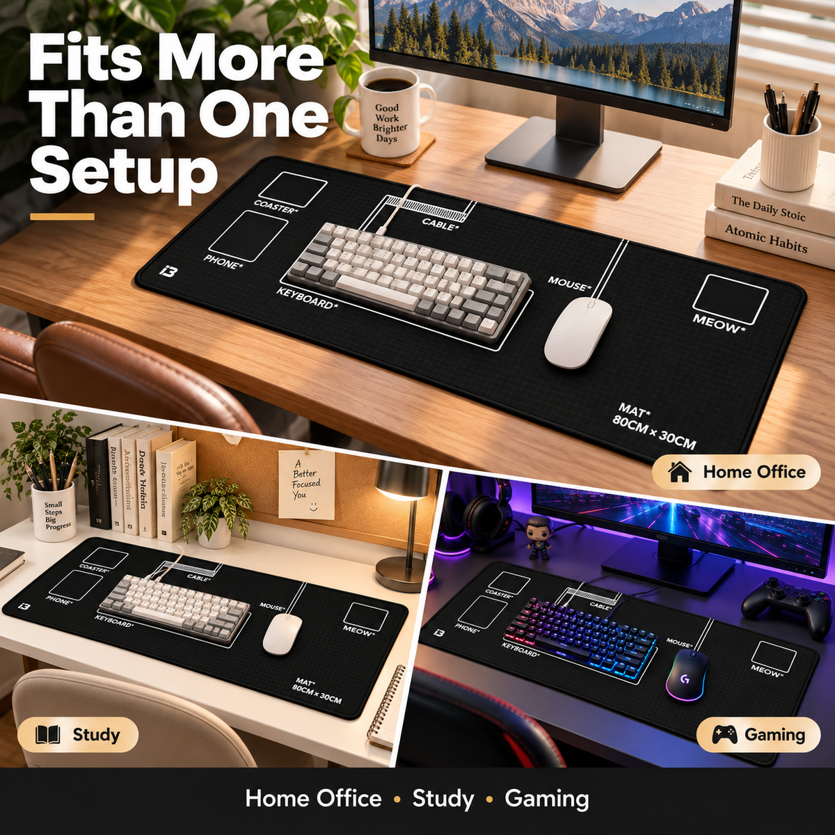 🖥️✨ 31.5″ Extended Desk Organization Mat — Everything in Its Place, More Room to Focus