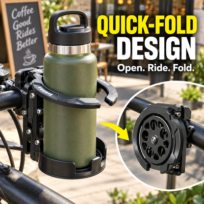 🚲🥤 360° Rotating Foldable Cup Holder – Secure Your Drink, Save Handlebar Space! 🔄✨