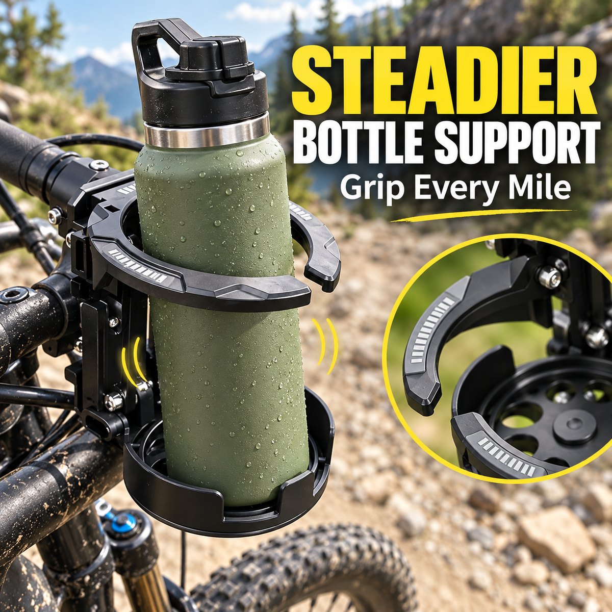 🚲🥤 360° Rotating Foldable Cup Holder – Secure Your Drink, Save Handlebar Space! 🔄✨
