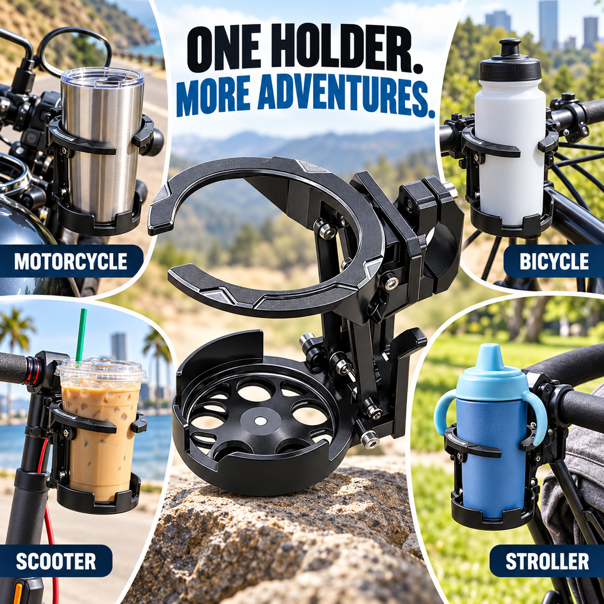 🚲🥤 360° Rotating Foldable Cup Holder – Secure Your Drink, Save Handlebar Space! 🔄✨