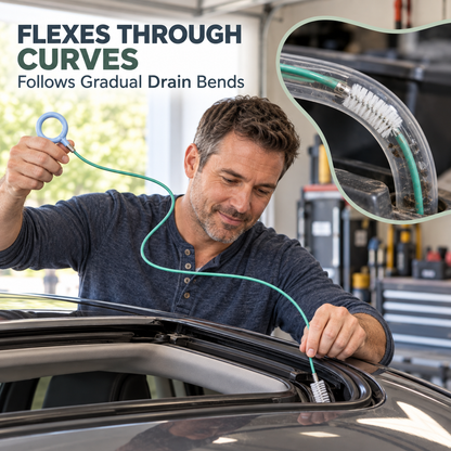 🚗 78-Inch Car Sunroof Drain Pipe Unclogger – Flexible Long Brush to Prevent Water Damage ⚡