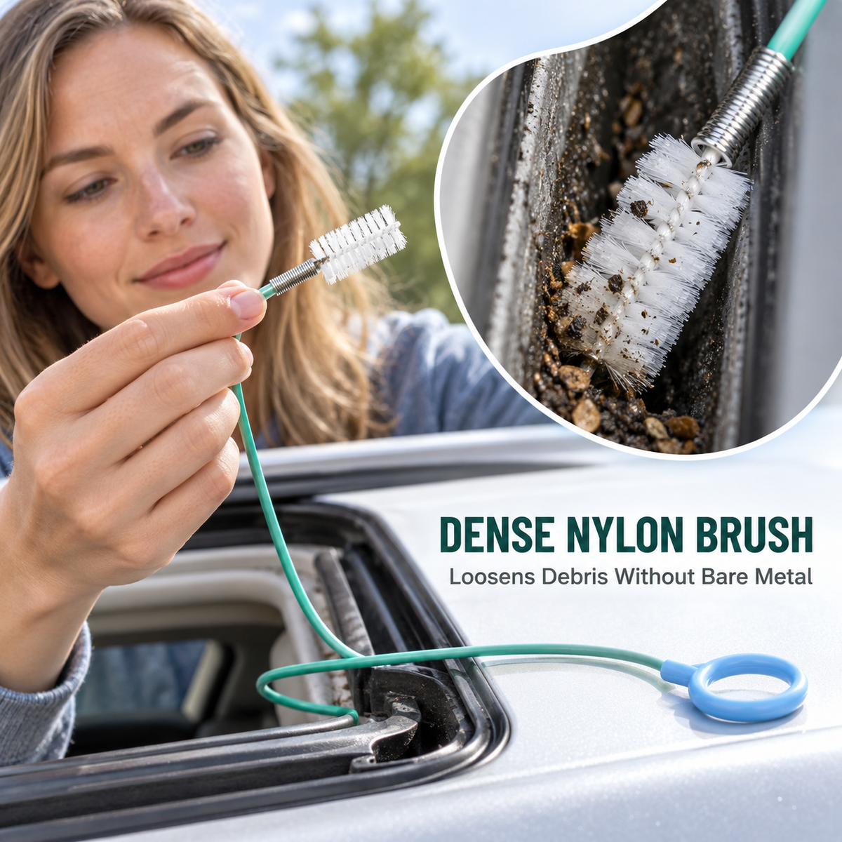 🚗 78-Inch Car Sunroof Drain Pipe Unclogger – Flexible Long Brush to Prevent Water Damage ⚡
