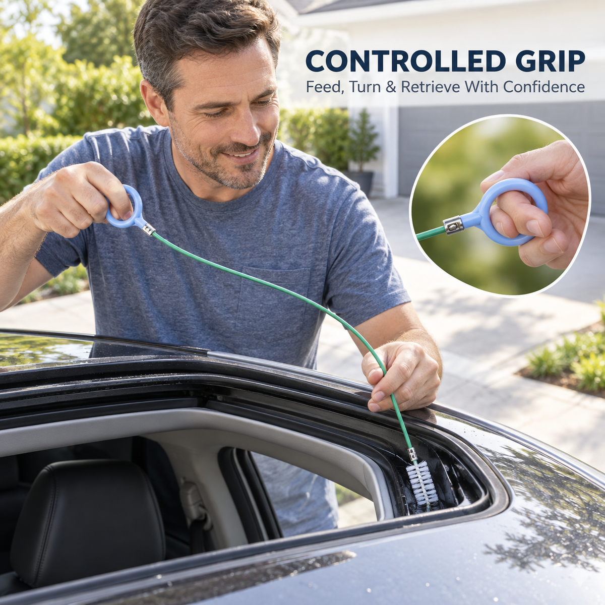 🚗 78-Inch Car Sunroof Drain Pipe Unclogger – Flexible Long Brush to Prevent Water Damage ⚡