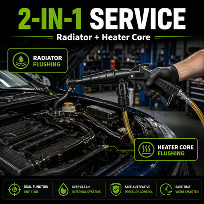 🚀 Blast Out Rust & Sludge Instantly! — High-Pressure Pulse Flush Gun Kit for Radiator Cleaning 🚗💨