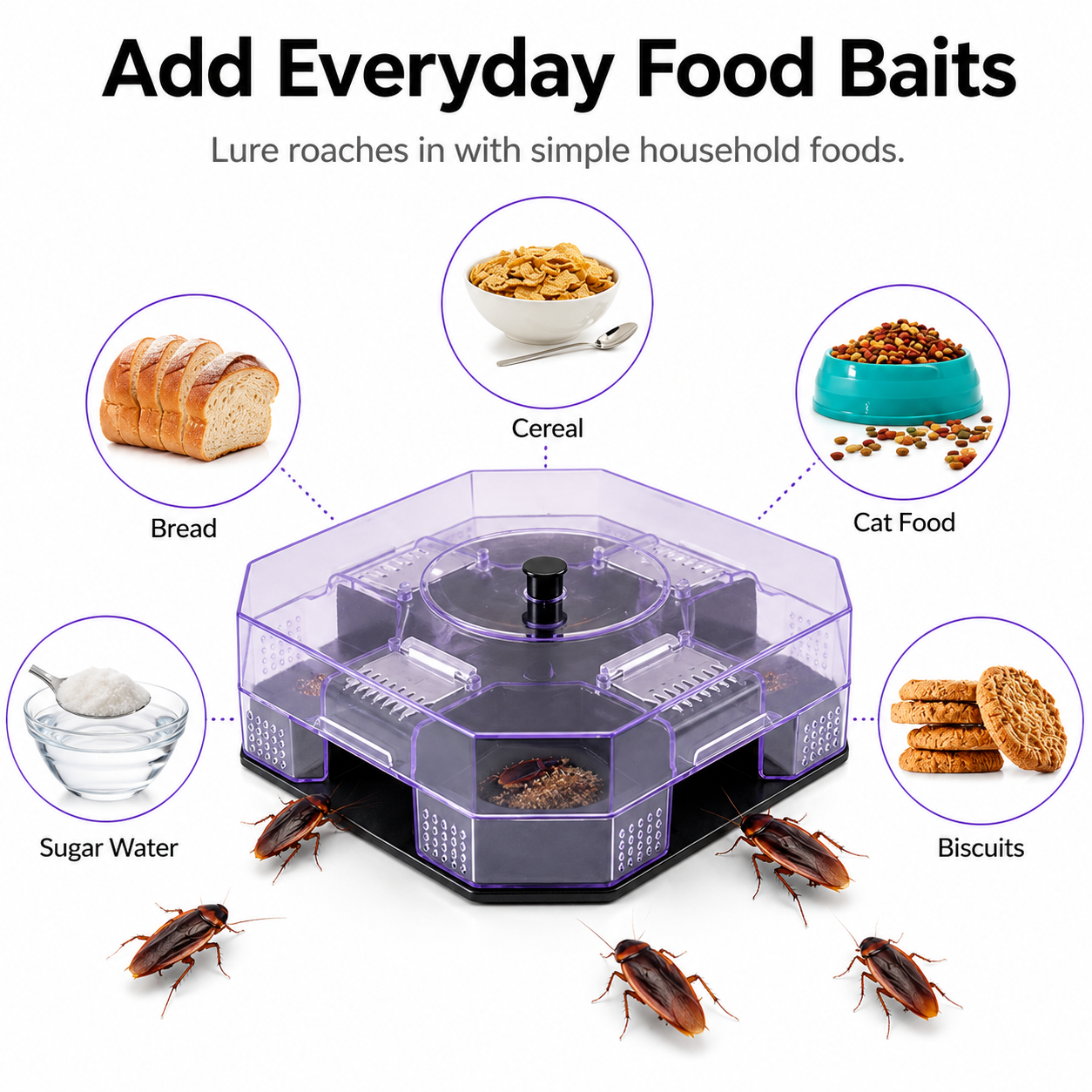 🏠Reusable Roach Trap with One-Way Entry Doors
