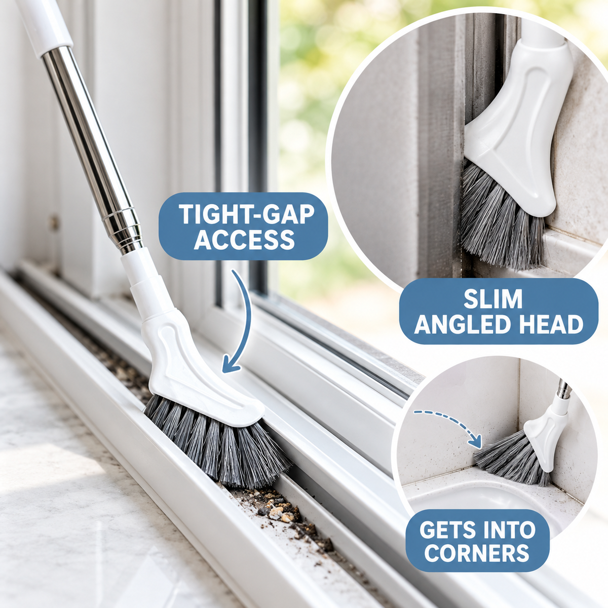 🧹 Telescopic Crevice Cleaning Brush – Long Handle Gap & Corner Scrubber