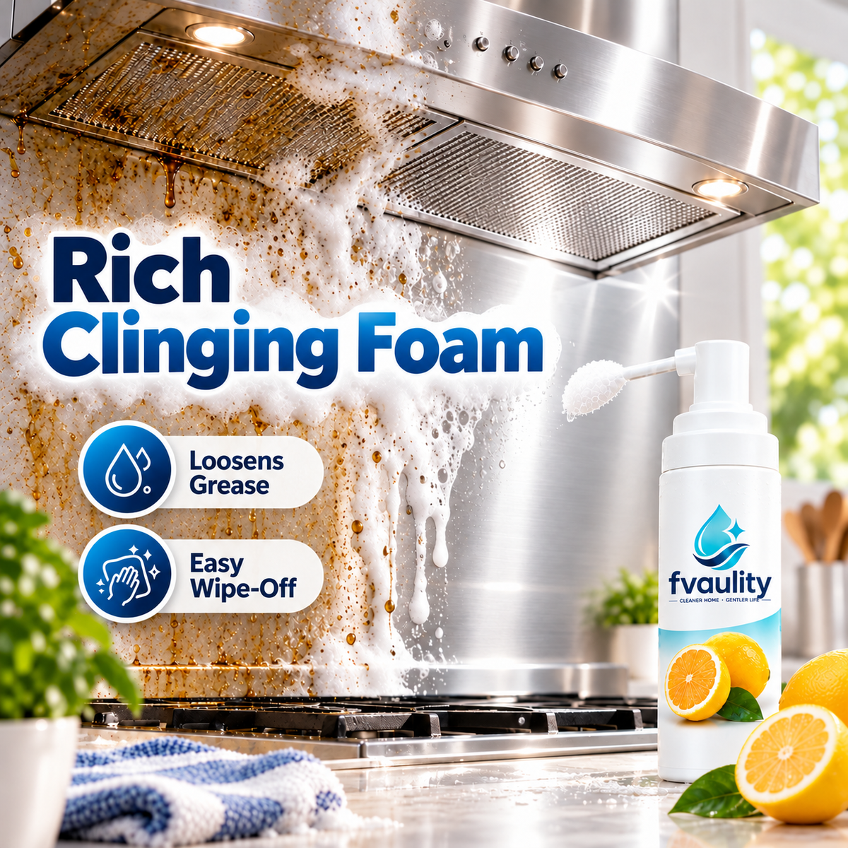 🫧 Multi-Purpose Foam Cleaner – Powerful Spray for Car & Home Surfaces ✨
