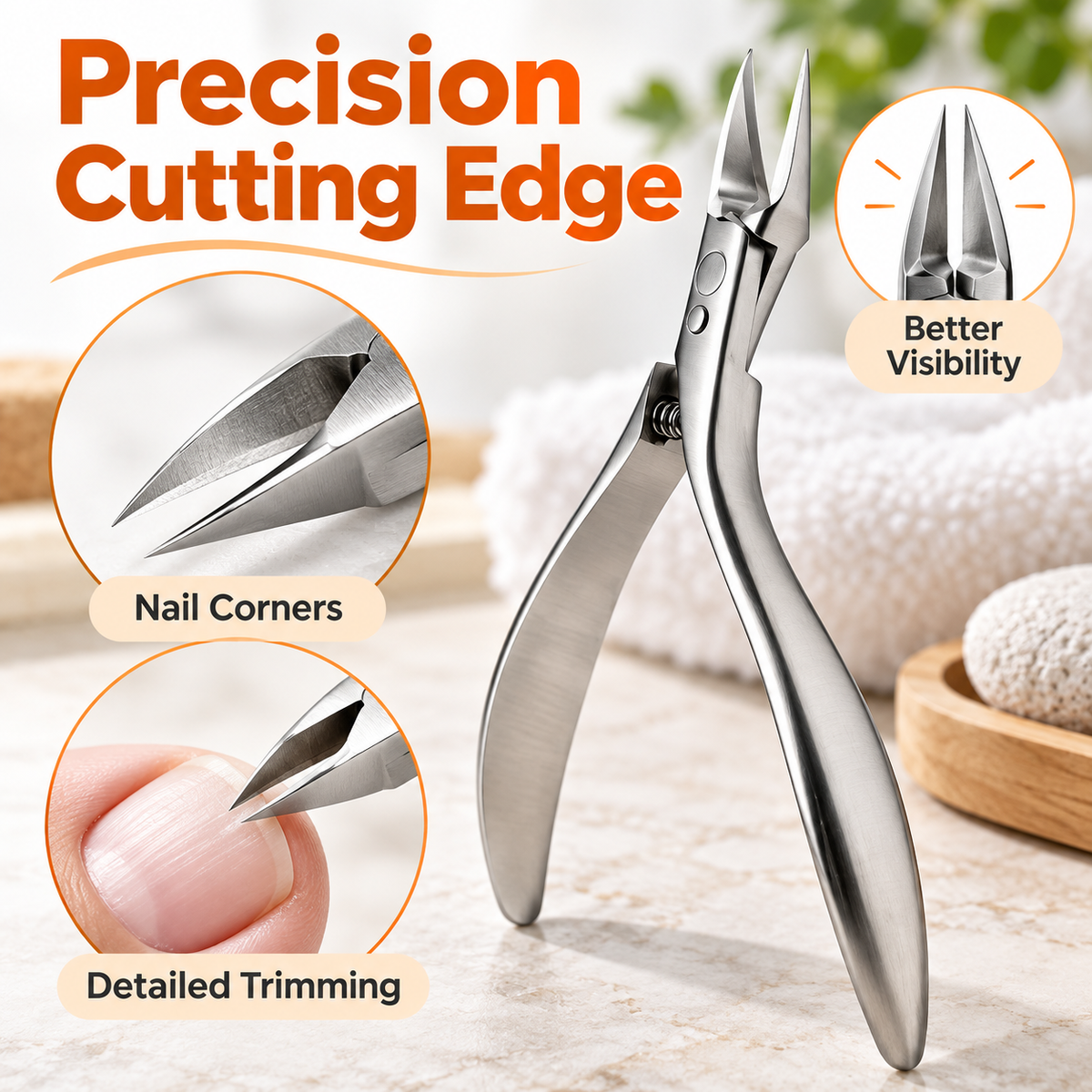 ✂️ Stainless Steel Precision Toenail Clipper Set – Thick Nail & Edge Grooming Kit