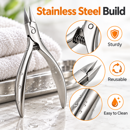 ✂️ Stainless Steel Precision Toenail Clipper Set – Thick Nail & Edge Grooming Kit