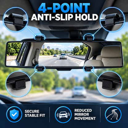 🚗 HD Convex Panoramic Rearview Mirror – 12" Wide-Angle Clip-On Car Mirror
