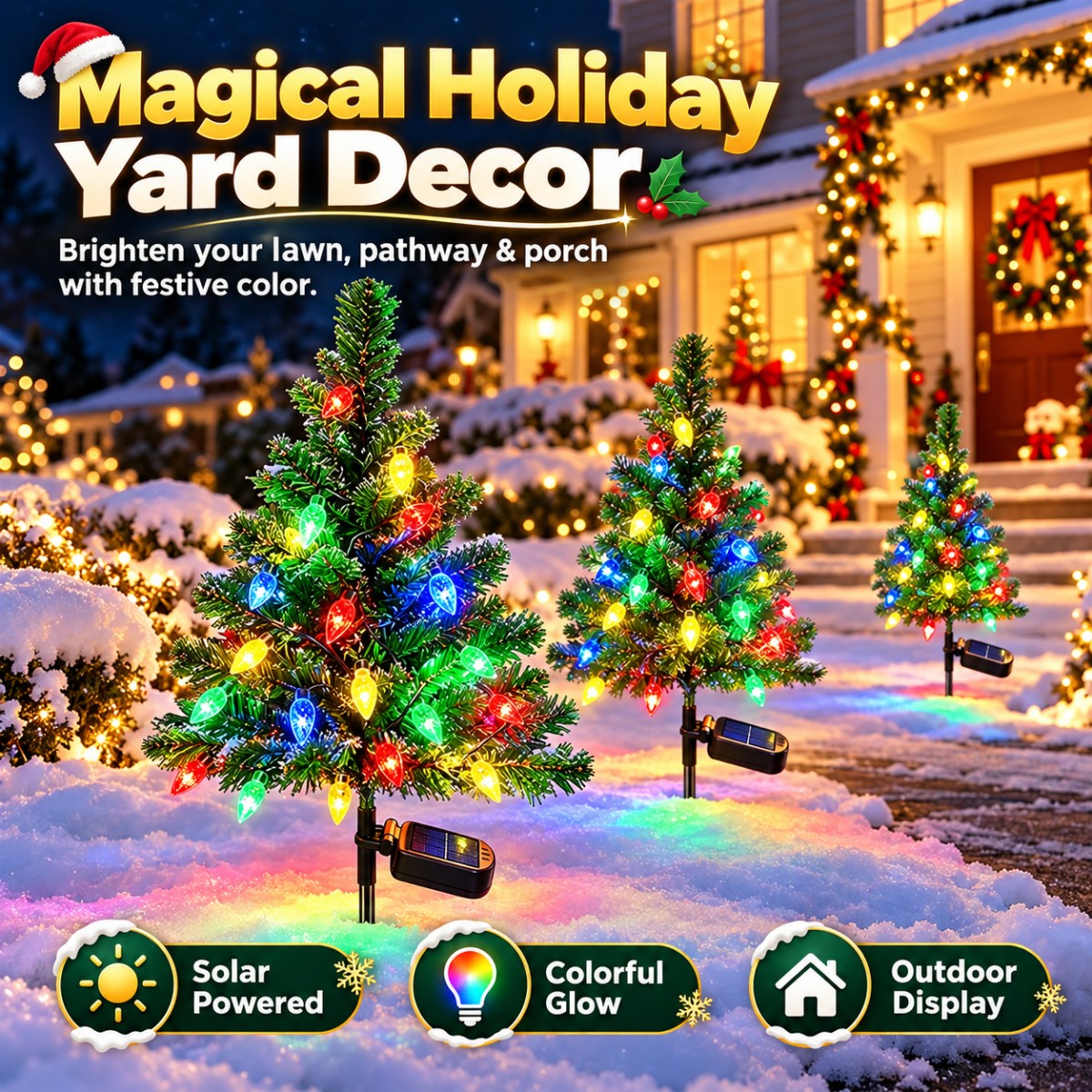 🎄 Solar Christmas Tree Lights – Waterproof Multicolor Outdoor Yard Decorations (BUY 2 GET FREE SHIPPING)