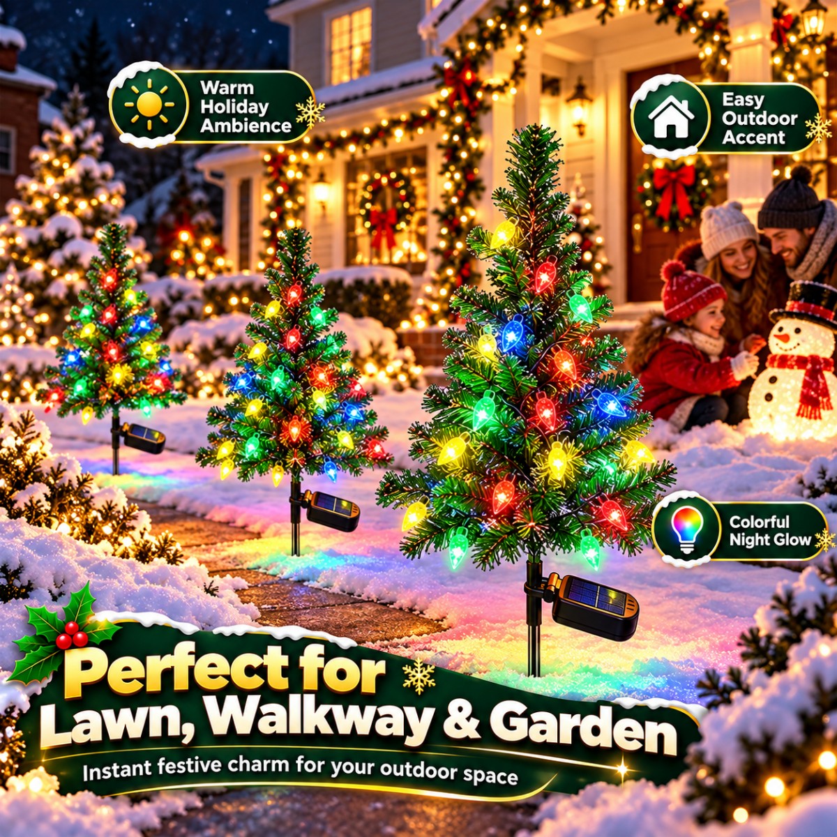 🎄 Solar Christmas Tree Lights – Waterproof Multicolor Outdoor Yard Decorations (BUY 2 GET FREE SHIPPING)
