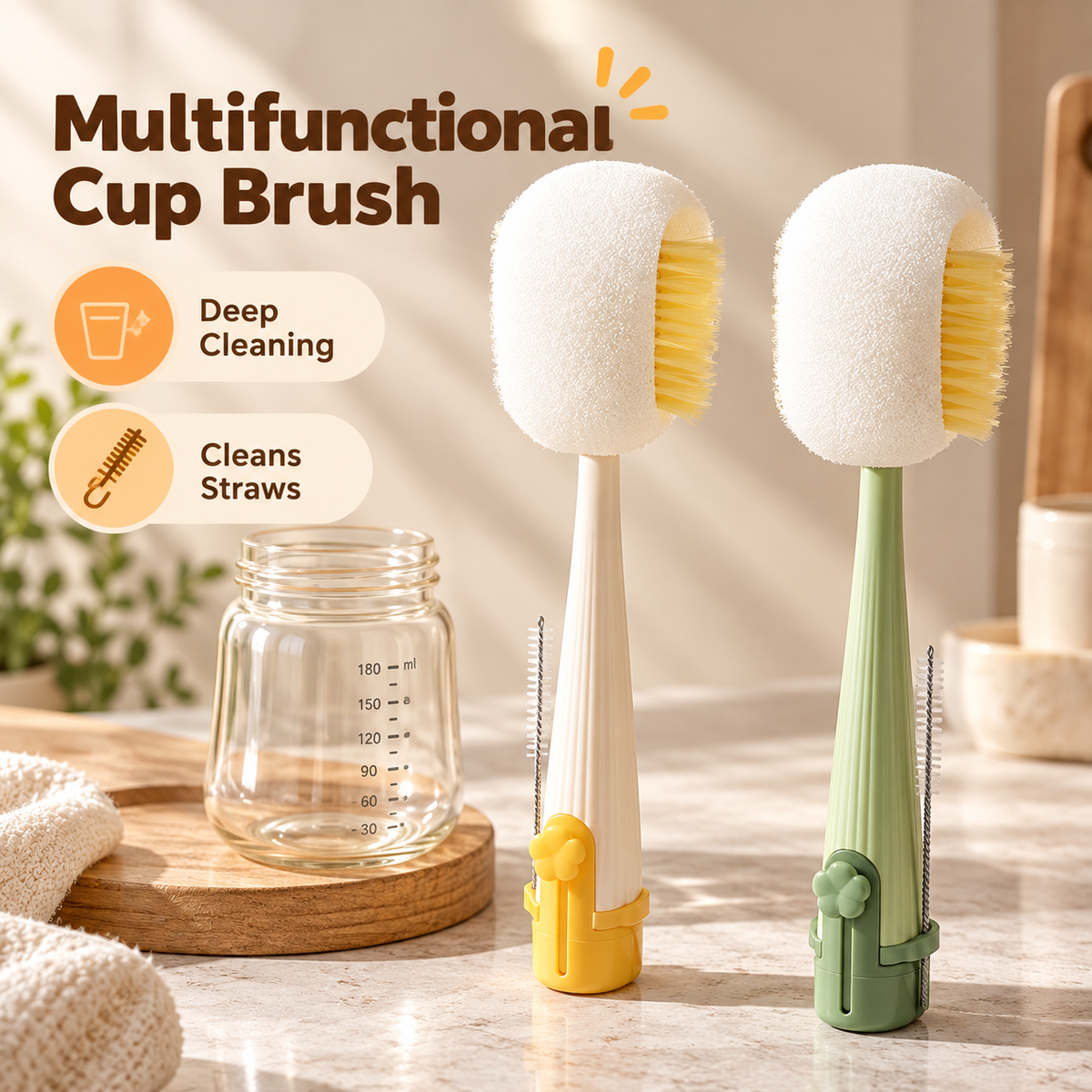 Multi-Purpose Bottle & Tumbler Cleaning Brush