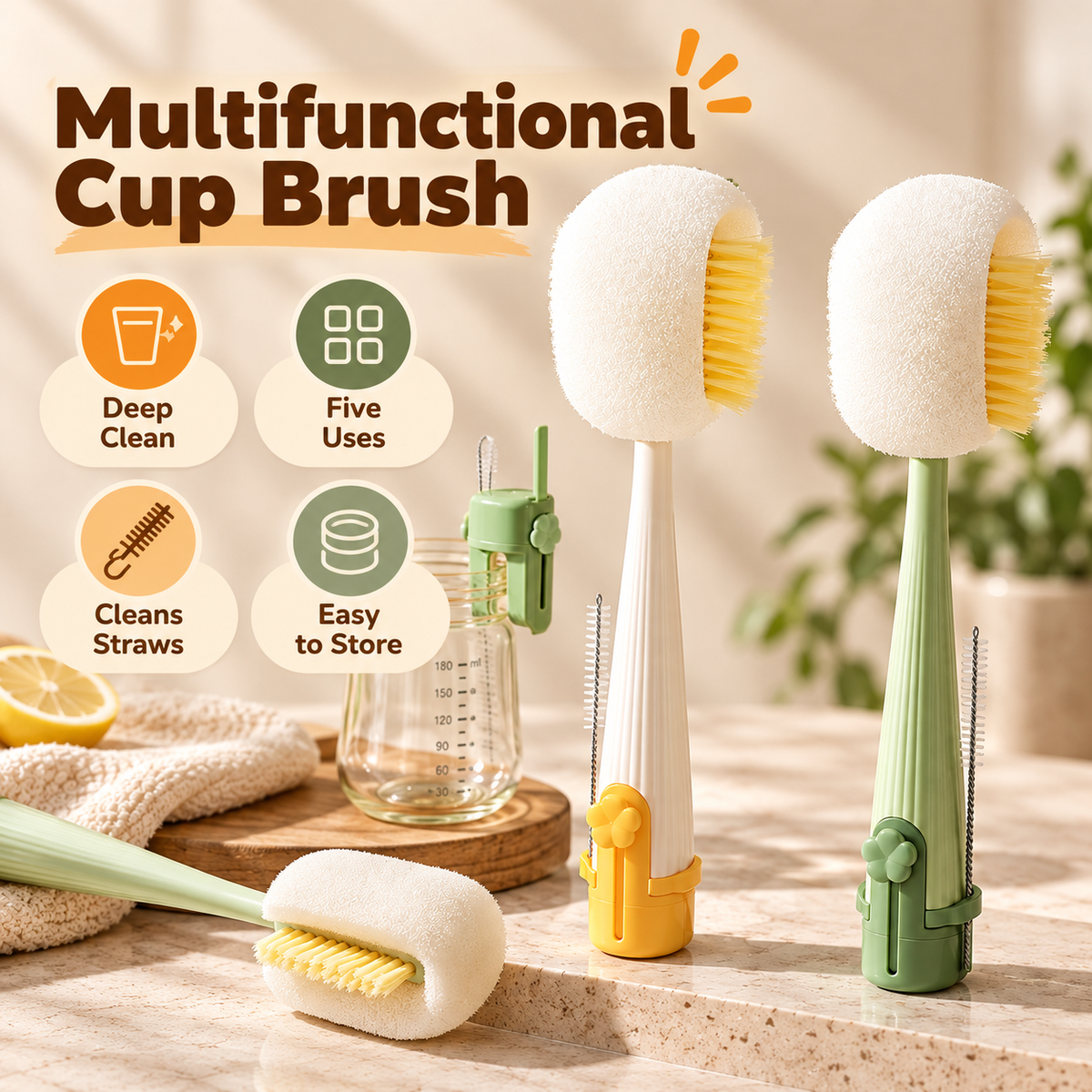 Multi-Purpose Bottle & Tumbler Cleaning Brush