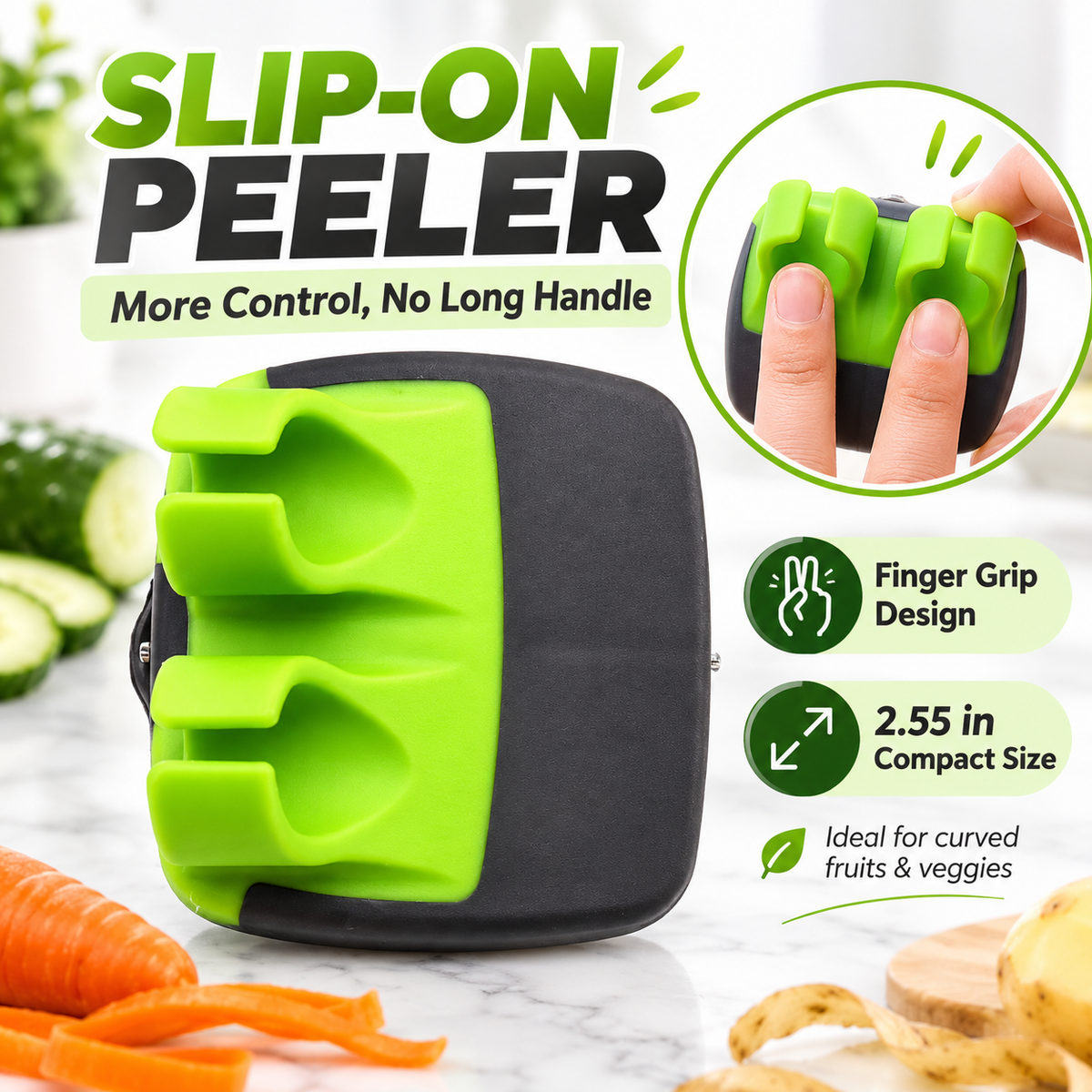 🥔2-Piece Handheld Vegetable Peeler Set – Features Rubber Finger Grips for Comfortable Handling