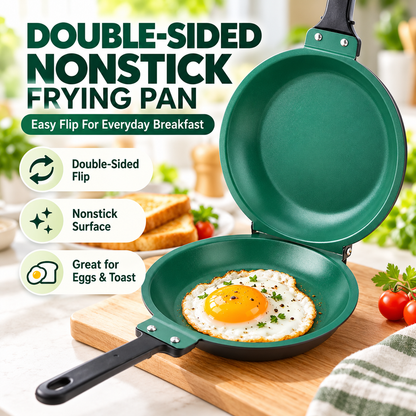 🍳Double-Sided Non-Stick Frying Pan – Stainless Steel Cookware with Handle, Suitable for Induction Cooktops