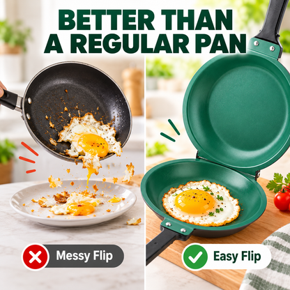 🍳Double-Sided Non-Stick Frying Pan – Stainless Steel Cookware with Handle, Suitable for Induction Cooktops
