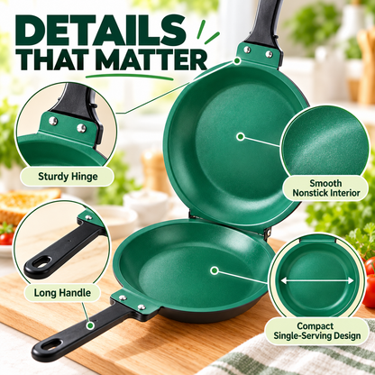 🍳Double-Sided Non-Stick Frying Pan – Stainless Steel Cookware with Handle, Suitable for Induction Cooktops